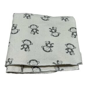 Circo White Gray Monkey Flannel Monkey Baby Receiving Blanket 2016 Target Cotton